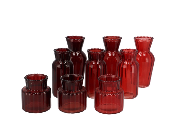 Jazz Wild Red Mix Colored Vase Ass 7x14cm