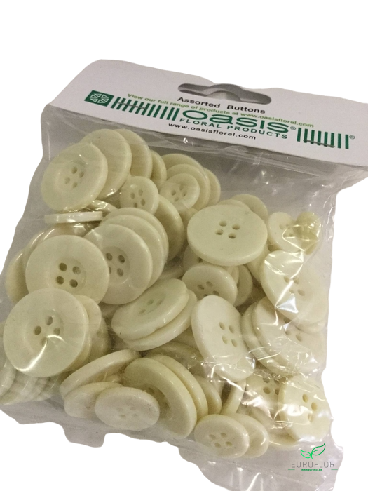 BUTTONS ASSORTED 3SIZES CREAM