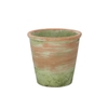 Cement Pot Oud Groen Rood 18x17cm