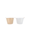 Zinc Basic White/sand Ears Bucket 16x14cm