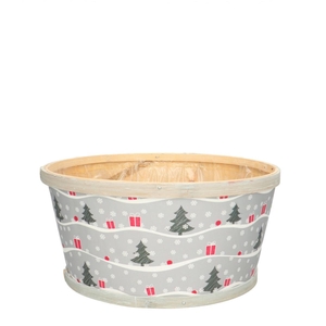Opruiming Kerst Hout Xmas bak d22*11cm