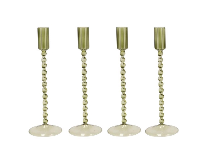 Jules Summer Green Candle Holder Ass 9x20cm