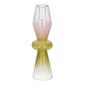 DF02-721065700 - Candle holder Aviance11 d4.7/8xh28 lilac/green