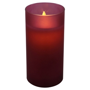 DF12-MB-10355 - Led candle wax matt darkpink glass 15cm