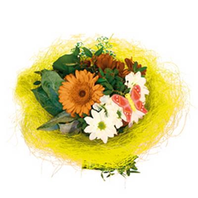 Bouquet holder sisal round loose Ø30cm yellow