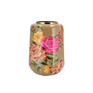 June Natural Brown Vase Cilinder Iron 33x32x40cm