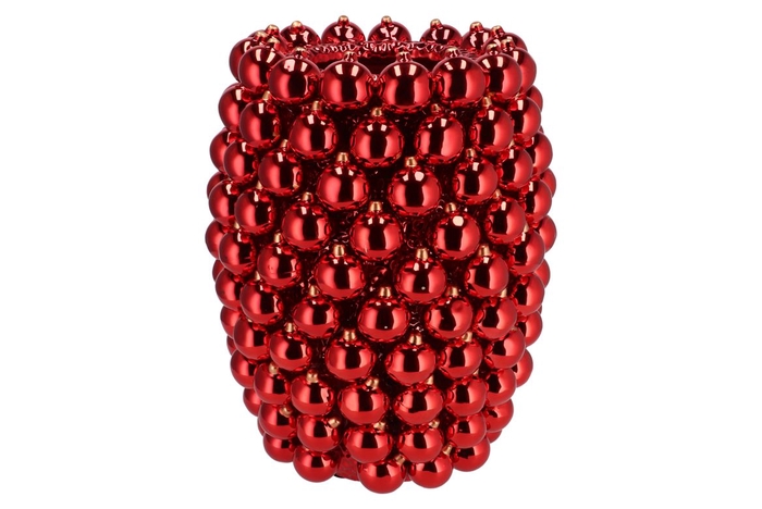 <h4>Christmasball Red Vase 30x30x39cm Nm</h4>