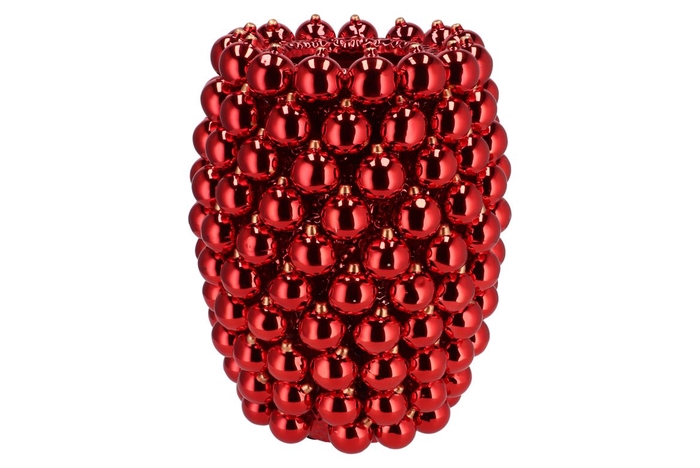 <h4>Christmasball Red Vase 30x30x39cm</h4>