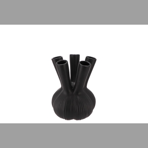 Aglio Straight Black Vase 13x13x17cm Nm