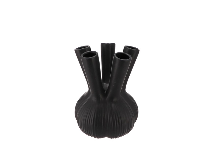 <h4>Aglio Straight Black Vase 13x13x17cm</h4>