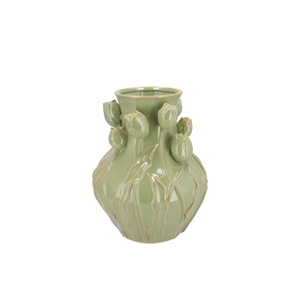 Mara Pistache Vase Neck Tulip 24x24x27cm Nm