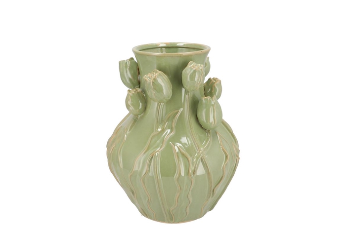 <h4>Mara Pistache Vase Neck Tulip 24x24x27cm Nm</h4>