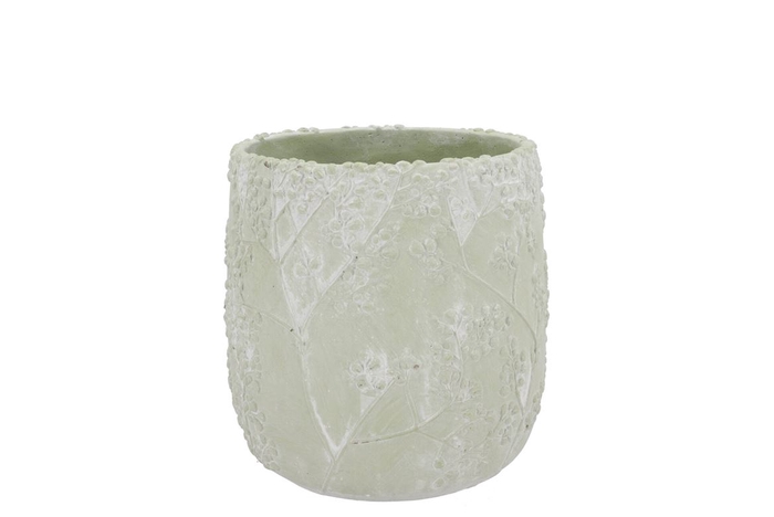 <h4>Alaska Gypsy Green Whitewash Pot 14x14x13cm</h4>