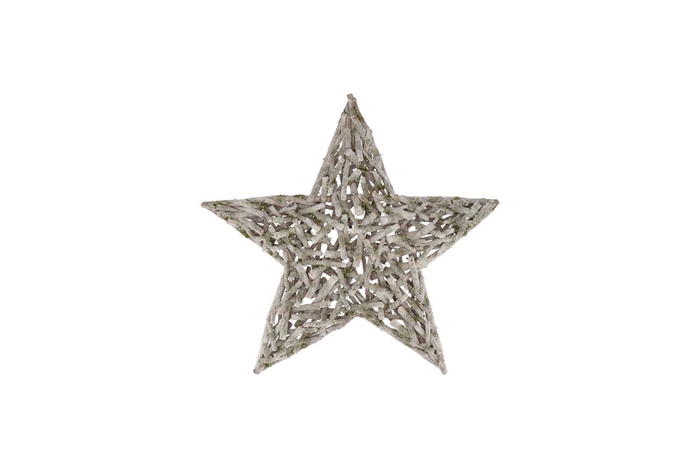 <h4>Festive Star Poplar Moss With Snow 40x40x7cm</h4>