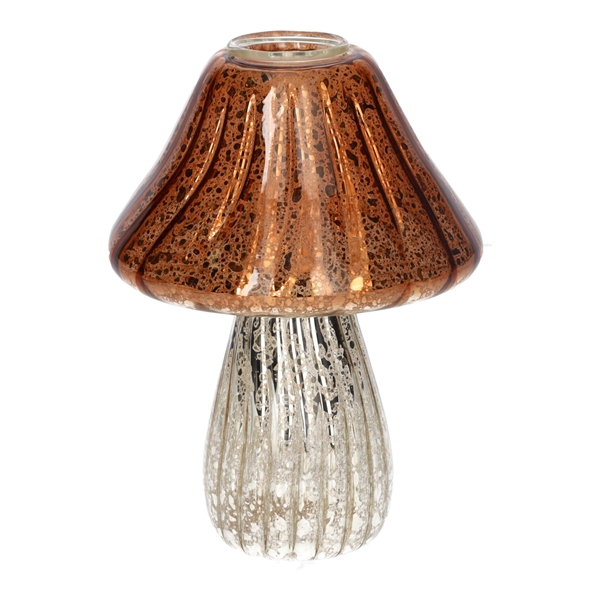 <h4>Candle holder Amanita d3.4\\10xh13 brown\\silver metallic</h4>