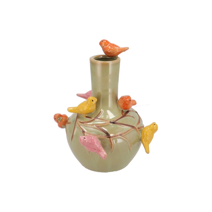 <h4>Bird Vase Pistache Tube 26x33cm</h4>