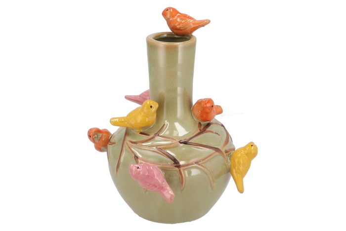 <h4>Bird Vase Pistache Tube 26x33cm Nm</h4>