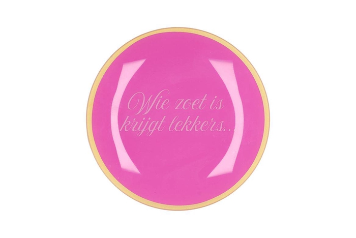 Plate Round Wie Zoet Is 18x18x2cm