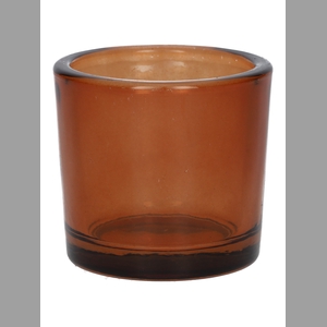 DF02-440172800 - Candle holder Espen1 d6.5xh6 brown/terra transparent