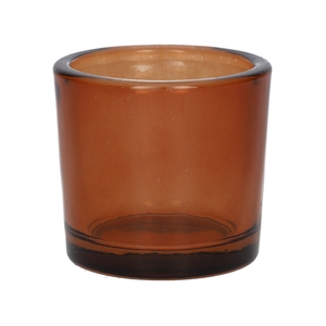 DF02-440172800 - Candle holder Espen1 d6.5xh6 brown/terra transparent