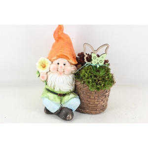 arr4 Semp JS - Kabouter oranje muts met mand