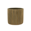 Stripes Green Gold Cylinder Pot 15x14cm Nm