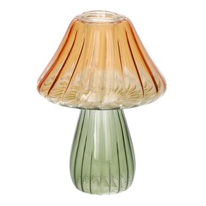 DF02-730300600 - Candle holder Amanita d3.4/10xh13 green/orange