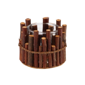 Nature Birch Branch Natural Glass Jar 16x14cm Nm