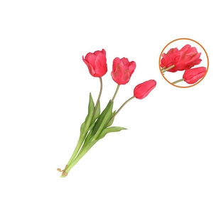 Silk Tulip Bouquet Dark Pink 26x47cm Nm