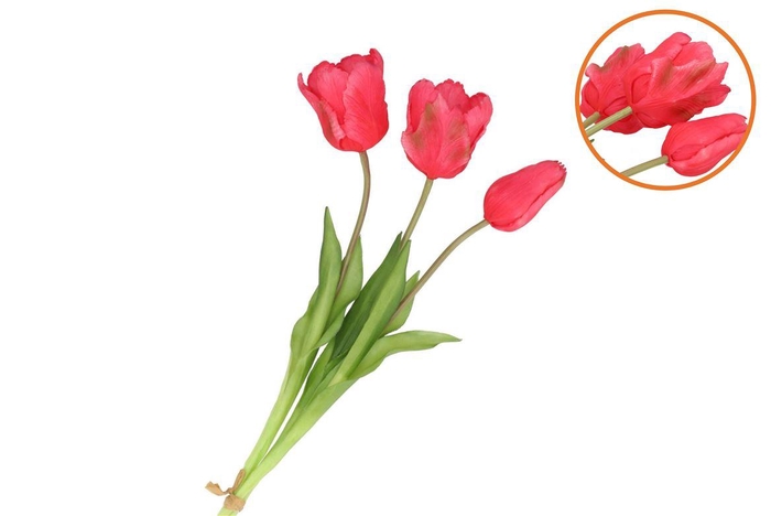 <h4>Silk Tulip Bouquet Dark Pink 26x47cm Nm</h4>