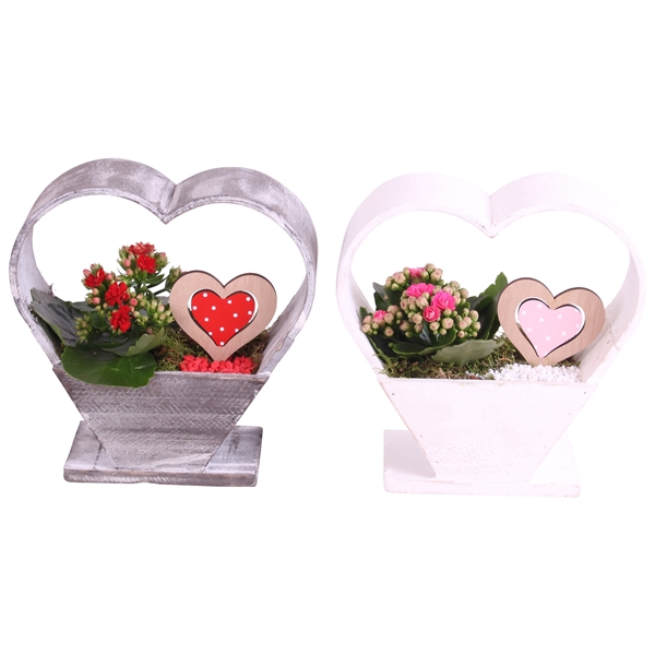 <h4>Valentine Arr. Indoor Wooden Heartshape Arcpot Ø20cm 1PP</h4>