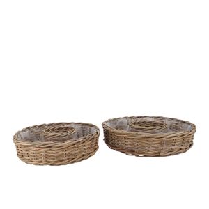 Rattan Kuboo Ring Basket S/2 47x10cm / 54x11cm