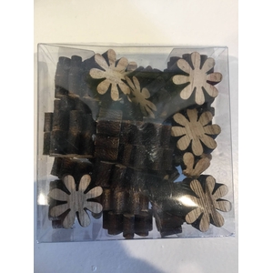 WOODEN FLOWERS LOOSE NATURAL 2CM