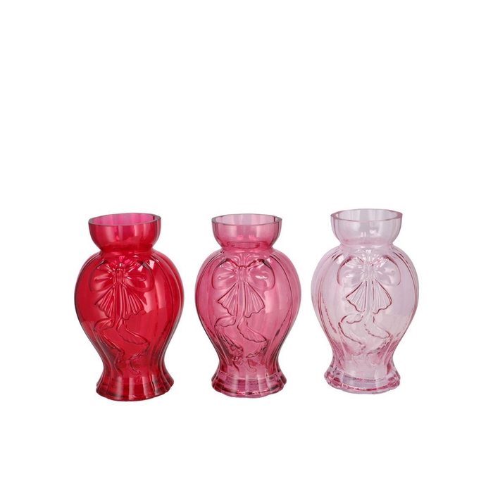 <h4>Bowy Jolly Pink Mix Vase Ass 11x11x18cm</h4>