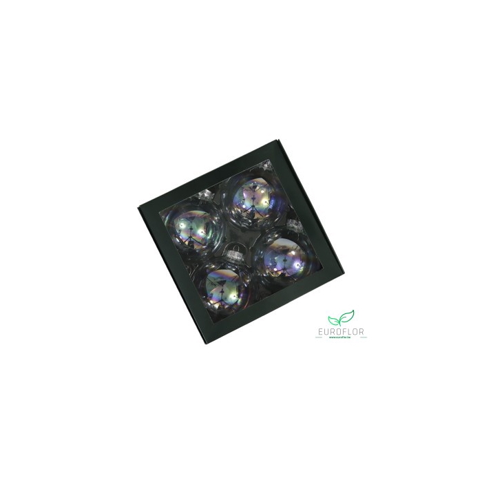 <h4>KERSTBAL GLASS 100MM 4PCS CLEAR PEARL</h4>