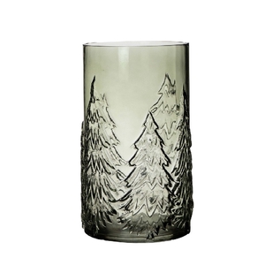 Kerst Glas cilinder Tree d16*26cm