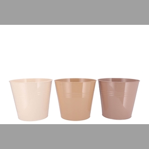 Zinc Natural Brown Mix Bucket Basic Ass 19x18x15cm