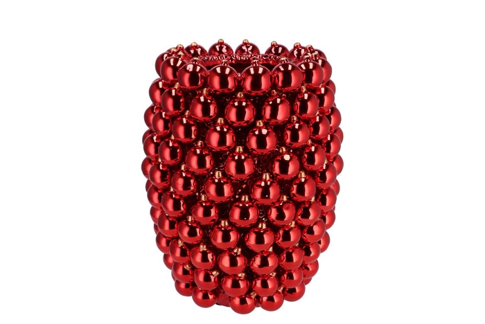 <h4>Christmasball Red Vase 27x27x33cm</h4>