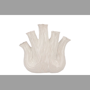 Aglio White Vase Oval 25x11x24cm