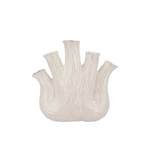 Aglio White Vase Oval 25x11x24cm