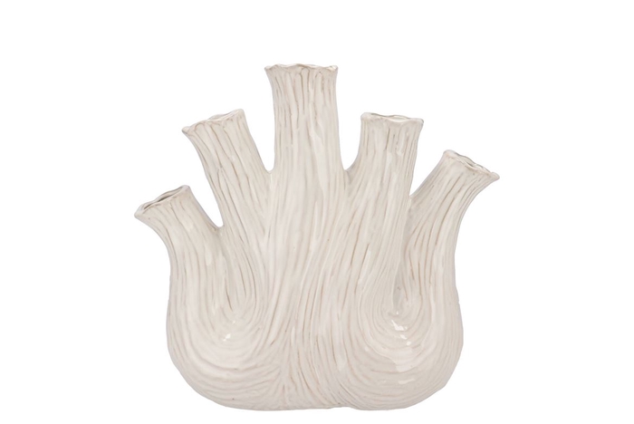 <h4>Aglio White Vase Oval 25x11x24cm</h4>