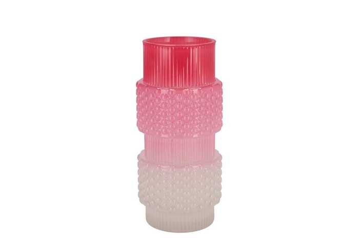 <h4>Mae Jolly Pink Vase Structure Tricolor 12x12x26cm Nm</h4>
