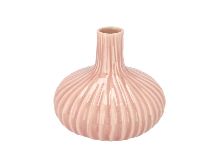 <h4>Gia Old Pink Stripe Vase Neck 16x16x13cm Nm</h4>
