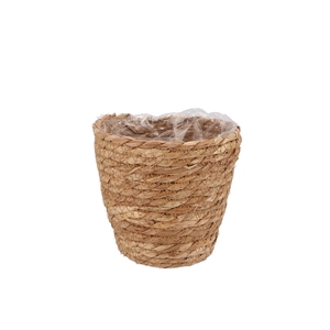 Seagrass Straw Basket Pot Brown 14x14cm