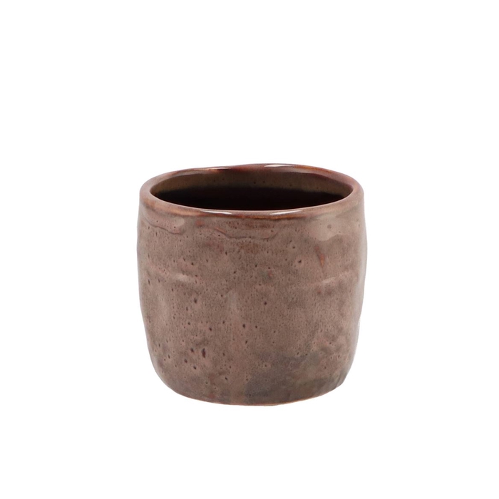 <h4>Iron Stone Old Pink Glazed Pot 9x8cm</h4>