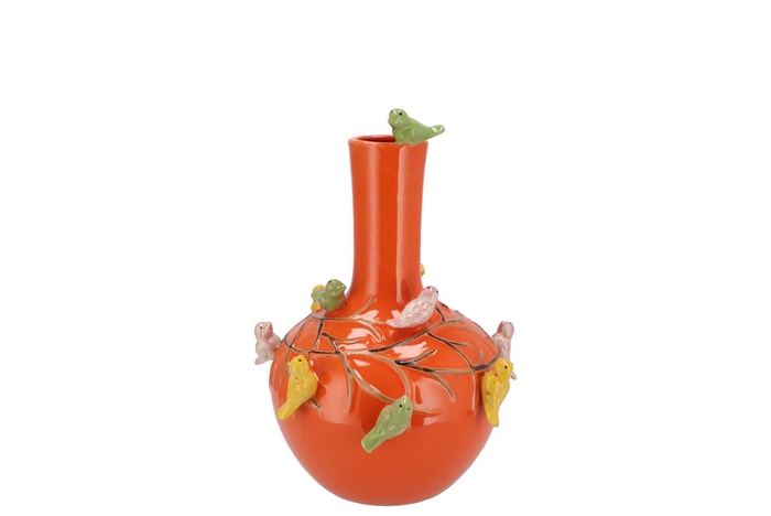 <h4>Bird Vase Orange Tube 16x17cm Nm</h4>