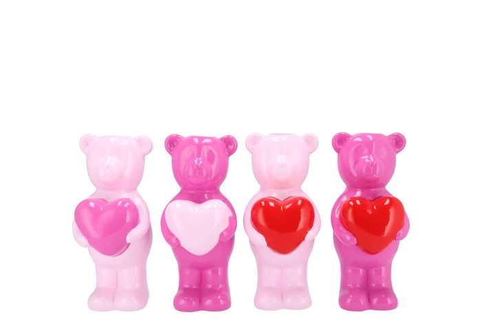 <h4>Love Sweet Fuchsia Mix Bear Heart Ass 10x12x21cm</h4>