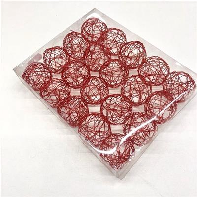 <h4>WIREBALL DROOGBL BEWERKT H% WIREBALL RED Ø 4 CM (X20)</h4>