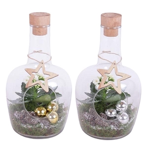 Christmas Arr. Indoor Glass Vase with Hole Ø15cm 1PP