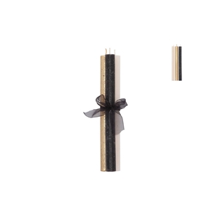 Candle Frosty Taper Black Mix 2x25cm